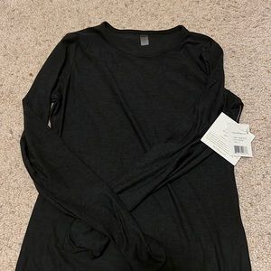 Beyond Yoga - Featherweight Classic Crew Pullover - Darkest Night - Small